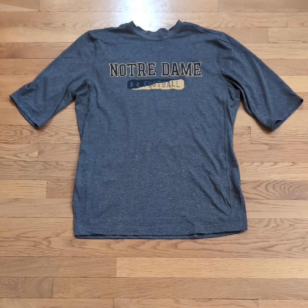 Under Armour Gray Notre Dame Football Tee
